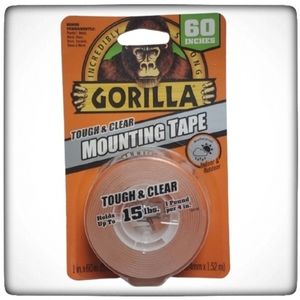 Gorilla Tough & Clear Double Sided Mounting Tape, 1" x 60" Holds up to 1…